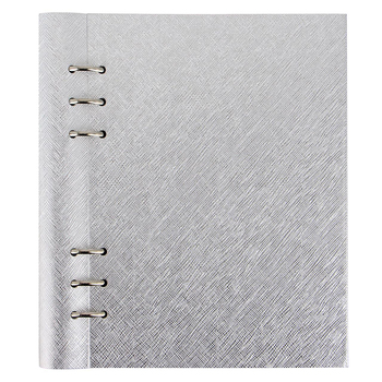 Filofax A5 Saffiano Clipbook Personal Organiser Planner - Metallic Silver