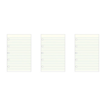 3x 60pc Filofax Pocket Notebook Paper Refill Pastel Ruled