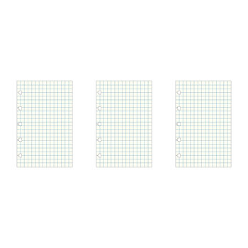 3x 60pc Filofax Pocket Notebook Paper Refill Pastel Squared