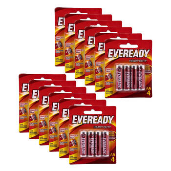 12x 4pc Eveready AA Heavy Duty Zinc-Carbon Battery For Most Devices