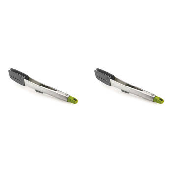 2PK Joseph & Joseph Elevate 30.5cm Stainless Steel Tongs - Grey/Green