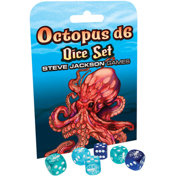 6pc Steve Jackson Games Octopus D6 Dice Set Game Accessory 16mm 14y+
