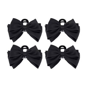 4PK Annabel Trends Tamed Hair Claw Bow Women's Accessory 13cm Black