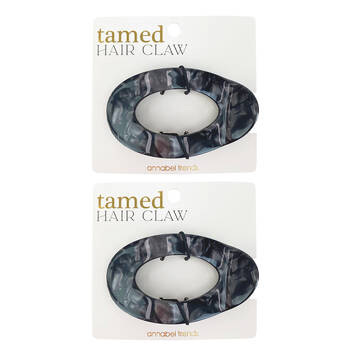 2PK Annabel Trends Tamed Flat Hair Claw Women's Accessory 9x5x2.5cm Black
