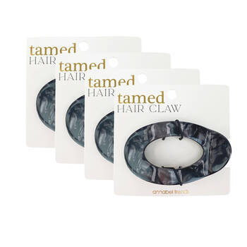 4PK Annabel Trends Tamed Flat Hair Claw Women's Accessory 9x5x2.5cm Black