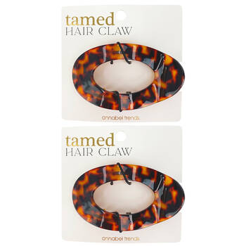 2PK Annabel Trends Tamed Flat Hair Claw Women's Accessory 9x5x2.5cm Torte Dark