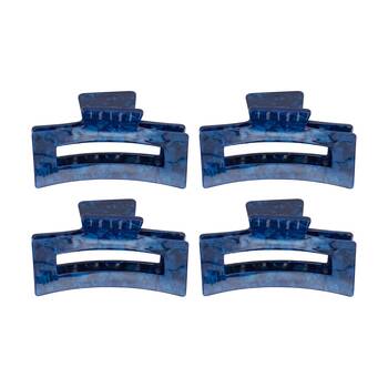 4PK Annabel Trends Tamed Hair Claw Women's Accessory 8.5x4cm Navy