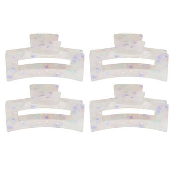 4PK Annabel Trends Tamed Hair Claw Women's Accessory 8.5cm - Pearl Confetti