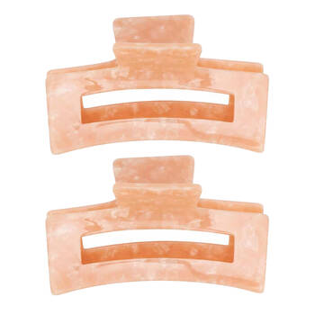 2PK Annabel Trends Tamed Hair Claw Women's Accessory 8.5cm - Pink Pearl
