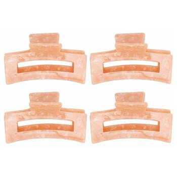 4PK Annabel Trends Tamed Hair Claw Women's Accessory 8.5cm - Pink Pearl