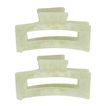 2PK Annabel Trends Women's Tamed Hair Claw Clip Accessory 8.5 cm Sage