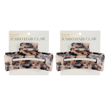 2PK Annabel Trends Tamed Hair Claw Jumbo Women's Accessory 12cm - Tortoiseshell