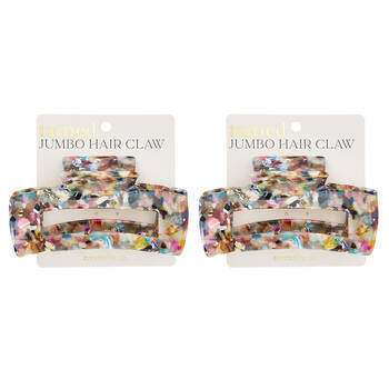 2PK Annabel Trends Tamed Hair Claw Jumbo Women's Accessory 12cm - Gemstone