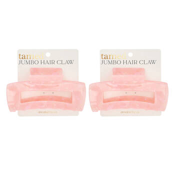 2PK Annabel Trends Tamed Hair Claw Jumbo Women's Accessory 12cm - Pink
