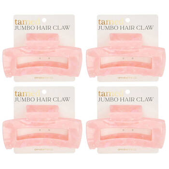 4PK Annabel Trends Tamed Hair Claw Jumbo Women's Accessory 12cm - Pink