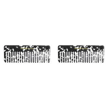 2PK Annabel Trends Tamed Hair Comb Rectangle 15cm - Black/White