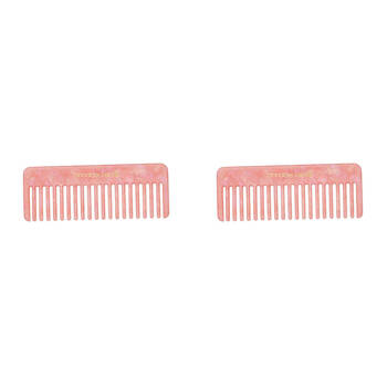 2PK Annabel Trends Tamed Hair Comb Rectangle 15cm - Pink