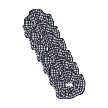 6PK Annabel Trends Tamed Scrunchie Women's Hair Accessory 22.5cm Black Gingham