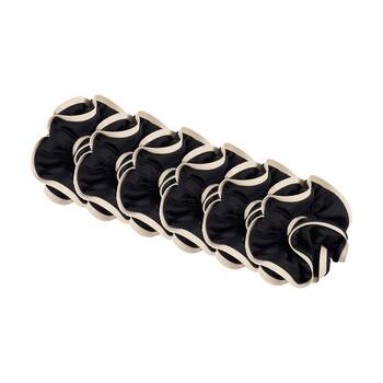 6PK Annabel Trends Tamed Double Scrunchie Women's Hair Accessory 18.5cm Black