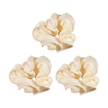 3PK Annabel Trends Tamed Double Scrunchie Women's Hair Accessory 18.5cm Cream