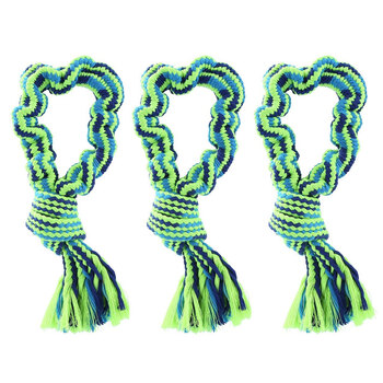 3PK Paws & Claws Tug-Of-War Bungee Rope Loop 33cm Blue/Green
