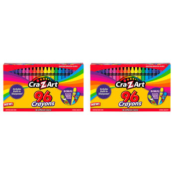 2x 96pc Cra-Z-Art Stationery Kids Drawing Crayons w/ Sharpener & Bonus Marker 3y+