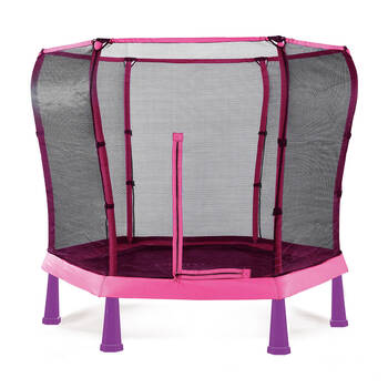 Plum Play 7ft Kids Junior Trampoline Springless with Enclosure Pink 3-7Y+