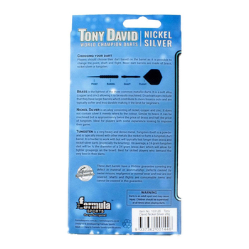 12pc Formula Sports Tony David 20g Darts Flight Shaft w/ Case Nickel Silver