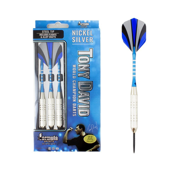 12pc Formula Sports Tony David 24g Darts Flight Shaft w/ Case Nickel Silver
