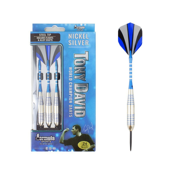 12pc Formula Sports Tony David 26g Darts Flight Shaft w/ Case Nickel Silver
