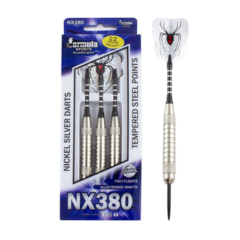 12pc Formula Sports NX380 26g Darts Nickel Silver Barrels