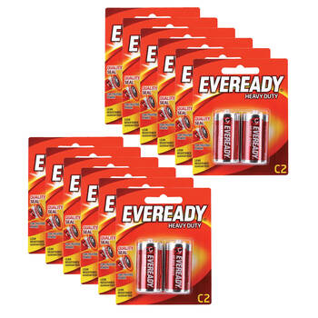 12x 2pc Eveready C Heavy Duty Zinc-Carbon Battery For Most Devices