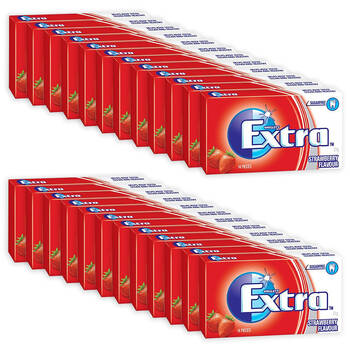 24x 14pc Wrigley's Extra Sugar-Free Chewing Breath Gum Packet 27g Strawberry