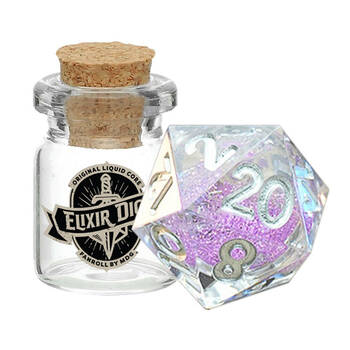 Fanroll by Metallic Individual D20 Elixir Liquid Core RPG Tabletop Dice - Sorcerous Swirl