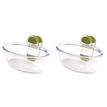 2PK Dexas KlipKup 11cm Plastic 1-Cup Serving Dip Container - Clear Green