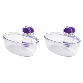 2PK Dexas KlipKup 11cm Plastic 1-Cup Serving Dip Container - Clear Purple