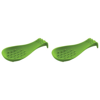 2PK Dexas Silicone Spoon Rest Cooking Utensil Holder - Green