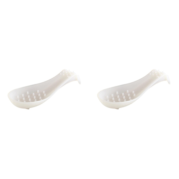 2PK Dexas Silicone Spoon Rest Cooking Utensil Holder - Natural
