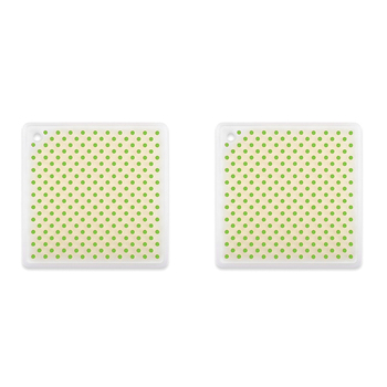 2PK Dexas 7.5cm Silicone Trivet Table Protector Square - Green