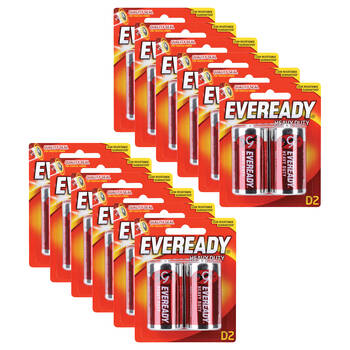 12x 2pc Eveready D Heavy Duty Zinc-Carbon Battery For Most Devices