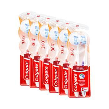 6x 2PK Colgate Optic White Toothbrush Pack Soft Firmness Bristles Dental Care