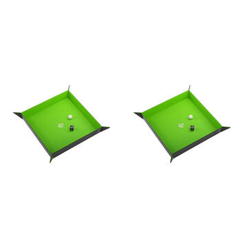 2PK Gamegenic Magnetic Dice Tray Square 269x269mm Black/Green