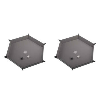 2PK Gamegenic Magnetic Dice Tray Hexagonal 353x353mm Black/Gray