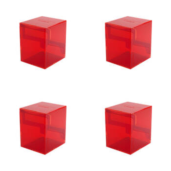 4PK Gamegenic Bastion 100+ Card Deck Box Organiser XL - Red