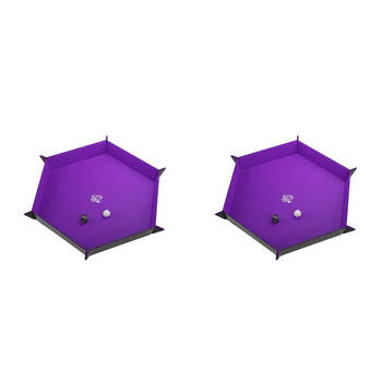 2PK Gamegenic Magnetic Dice Tray Hexagonal 353x353mm Black/Purple