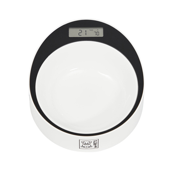 M-Pets 20.5cm Round Yumi Smart Pet/Dog/Cat Food Bowl White & Black