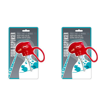 2PK Jokari Soda Dispenser/Fizzy Drink Saver Fits Upto 2L Bottle Red 10cm