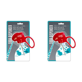 2PK Jokari Soda Dispenser/Fizzy Drink Saver Fits Upto 2L Bottle Red 10cm