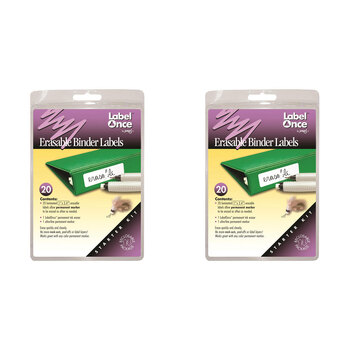 2x 22pc Jokari Erasable Binder Labels/Eraser/Marker Starter Kit White