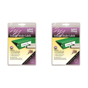 2x 22pc Jokari Erasable Binder Labels/Eraser/Marker Starter Kit White